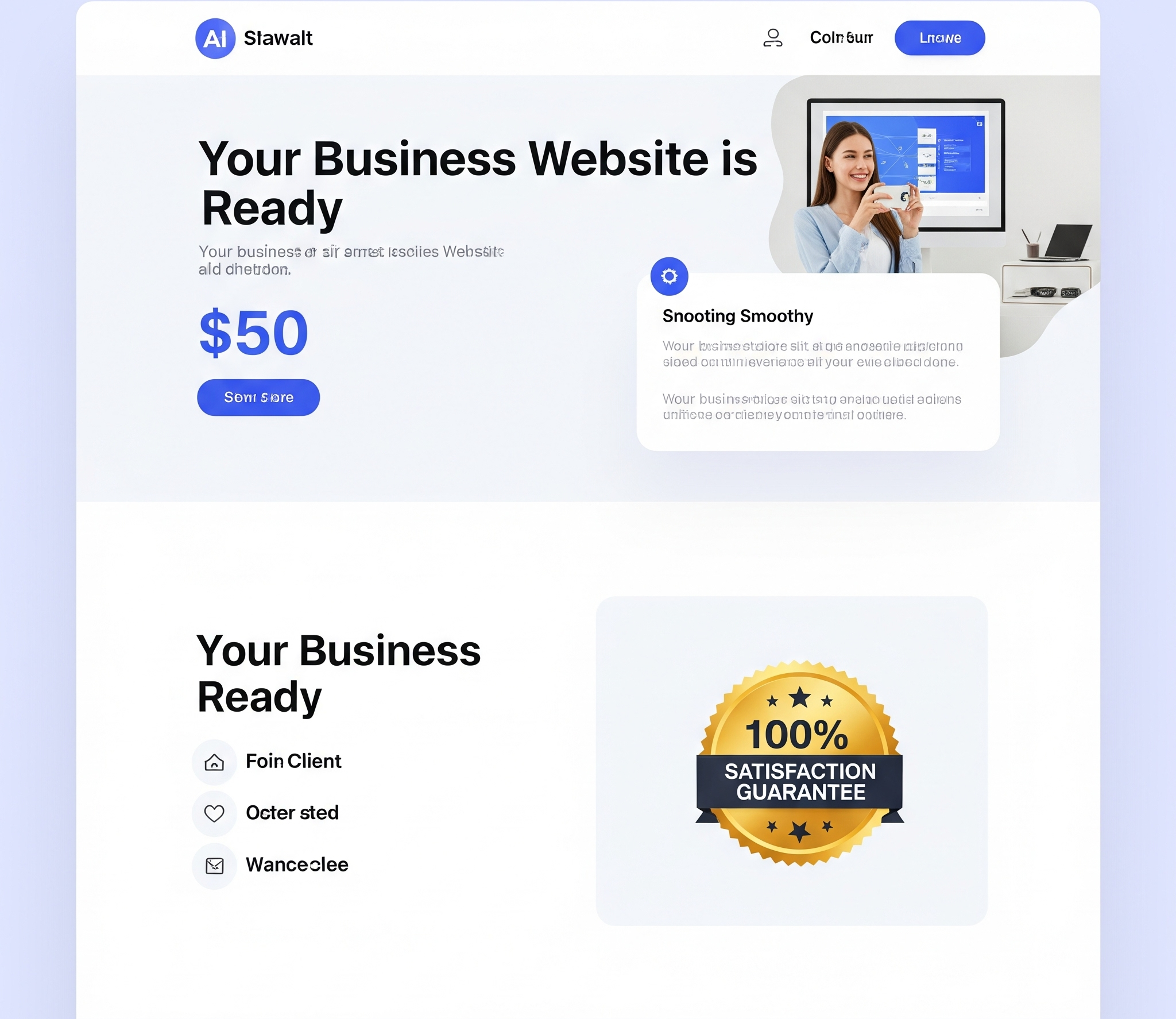100% Satisfaction Website Example